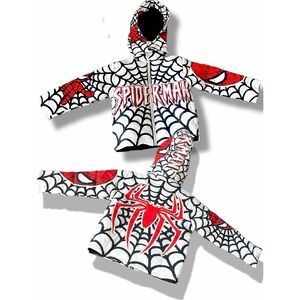 Spiderman Kids Puffer Jacket - Red and White